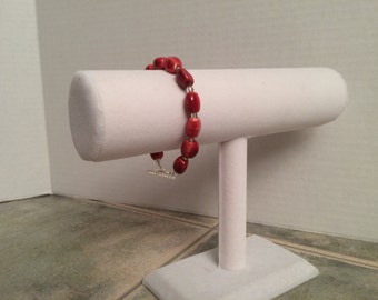 Orange Ceramic Bead Bracelet