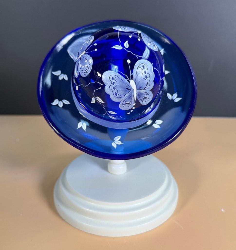 Fenton Glass Hat on Stand - Etsy