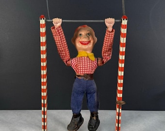 Vintage Howdy Doody Tin Acrobat Wind-Up Toy 13.5" Classic Working Collectible