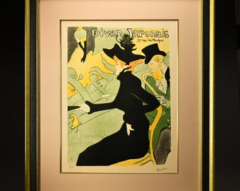 HENRI DE TOULOUSE Lautrec Original Vintage Divan Japonais Jane Avril Portrait Lithograph