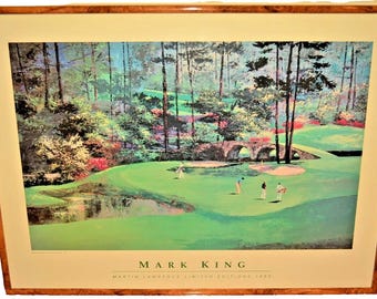 MARK KING Martin Lawrence Galleries Limitierte Auflage Sport-Memorabilia Golfplatzlandschaft Golfillustration Lithographie Um 1988