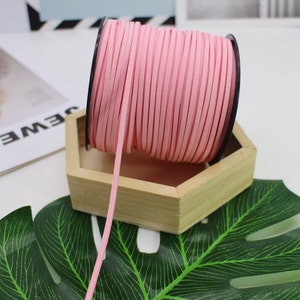 100 Yards 2.6mm Pink Suede Korean Velvet Leather Cord String Rope Thread 1.5mm Thickness Korean Suede Leather, Suede Leather String