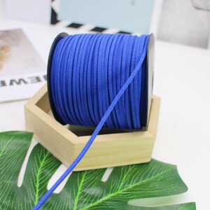 100 Yards 2.6mm Royal Blue Suede Korean Velvet Leather Cord String Rope Thread 1.5mm Thickness Korean Suede Leather, Suede Leather String