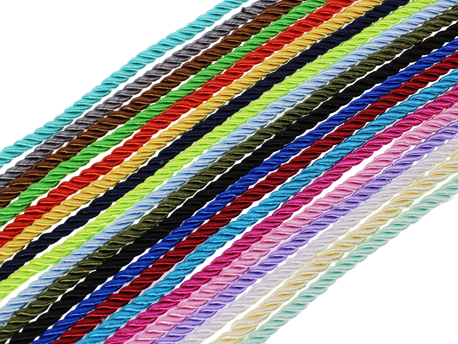 U Pick 5mm Decorative Twisted Satin Polyester Twine Cord Rope String Thread Shiny Cord Choker Thread