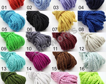 U Pick! 10yds 5mm Decorative Twisted Satin Polyester Twine Cord Rope String Thread Shiny Cord Choker Thread GD20SC150