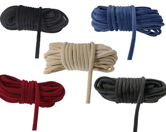 PAMIR TONG 10 Yards 7mm Soft Velvet Round Choker Cord, Tubing Fabric Cord for Jewelry Making, Sewing, DIY
