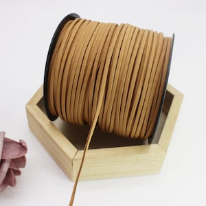 100 Yards 2.6mm Brown Suede Korean Velvet Leather Cord String Rope Thread 1.5mm Thickness Korean Suede Leather, Suede Leather String