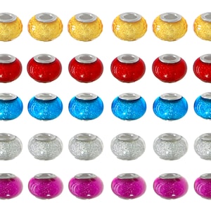 Resin Zwischenperlen, Großloch Charm Perlen (10 Stück)