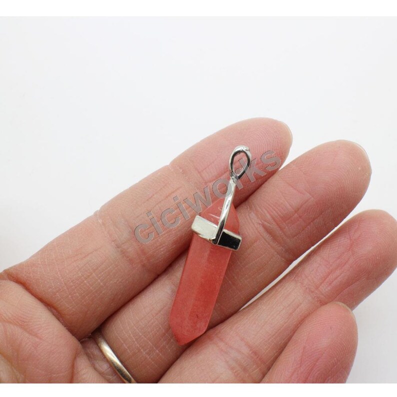 15pcslot Muti-color 1.5/'/'x12 /'/' Wire Wrapped Crystal Amethyst Gemstone Pendant Natural Crystal Charm Chokers Jewelry Making GD15AM146