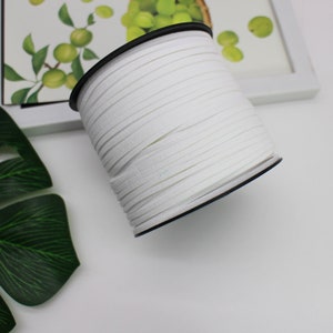 100 Yards 2.6mm White Suede Korean Velvet Leather Cord String Rope Thread 1.5mm Thickness Korean Suede Leather, Suede Leather String