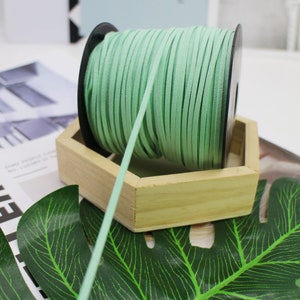 100 Yards 2.6mm Mint Suede Korean Velvet Leather Cord String Rope Thread 1.5mm Thickness Korean Suede Leather, Suede Leather String