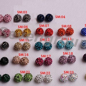 U Pick 8mm Multi-colors Polymer Clay Rhinestone Beads Charm Pave Disco Ball Bracelet/nNcklace Bead