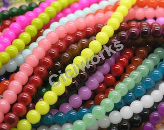 Vente en gros 1000 pcs Perles de verre rondes multicolores 8 mm - 1500 pcs 6 mm - 4700 pcs 4 mm