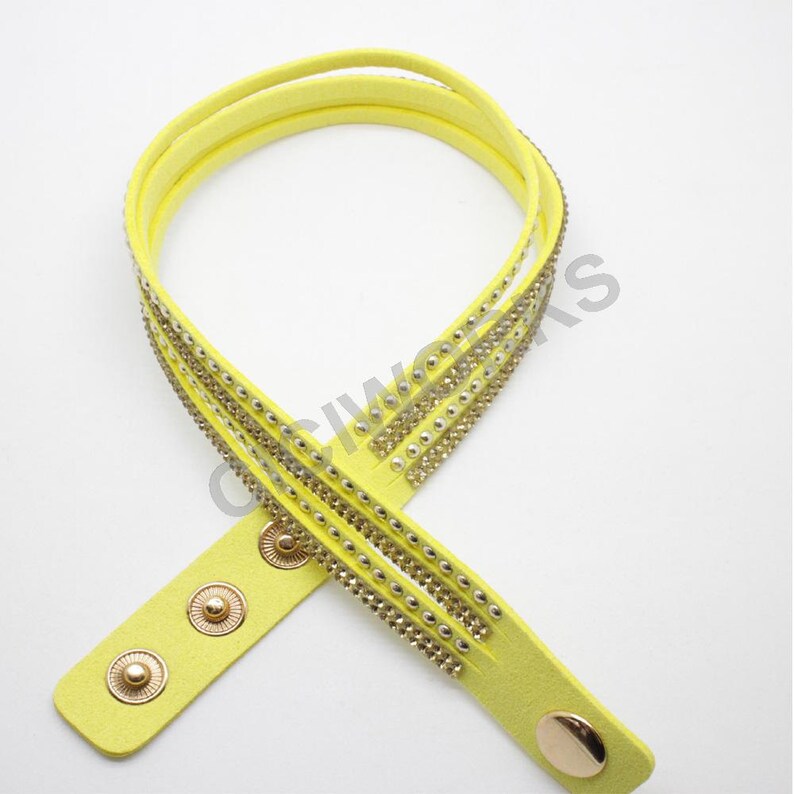 U Pick 1PCS Leather Wrap Bracelet-Unisex Crystal Leather Bracelet-Jewelry Accessories MCR70