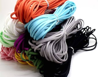 U PICK 10 Yards 3mm Suede Velvet Leather Cord string Thread 2mm thickness Korean Suede Leather, suede leather string Leather GD28ST164