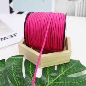 100 Yards 2.6mm Rose Suede Korean Velvet Leather Cord String Rope Thread 1.5mm Thickness Korean Suede Leather, Suede Leather String