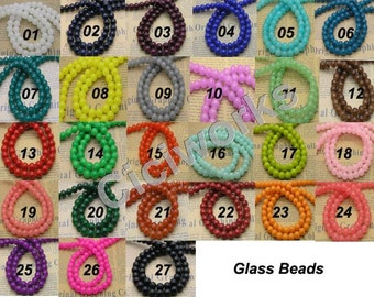 U Pick Color!Wholesale 1 strip 100pcs Round Glass Beads 8mm