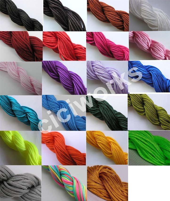 Wholesale 23 bundles 345 yards 1.5mm Chinese Knotting Cord/Braided Nylon Beading Cord of 23 colors GD23C74