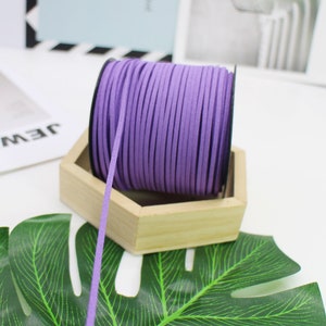 100 Yards 2.6mm Purple Suede Korean Velvet Leather Cord String Rope Thread 1.5mm Spessore Korean Suede Leather, Suede Leather String