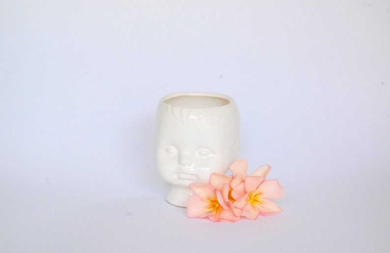 Cache Pot Tete De Bebe En Ceramique Pot De Fleur Etsy