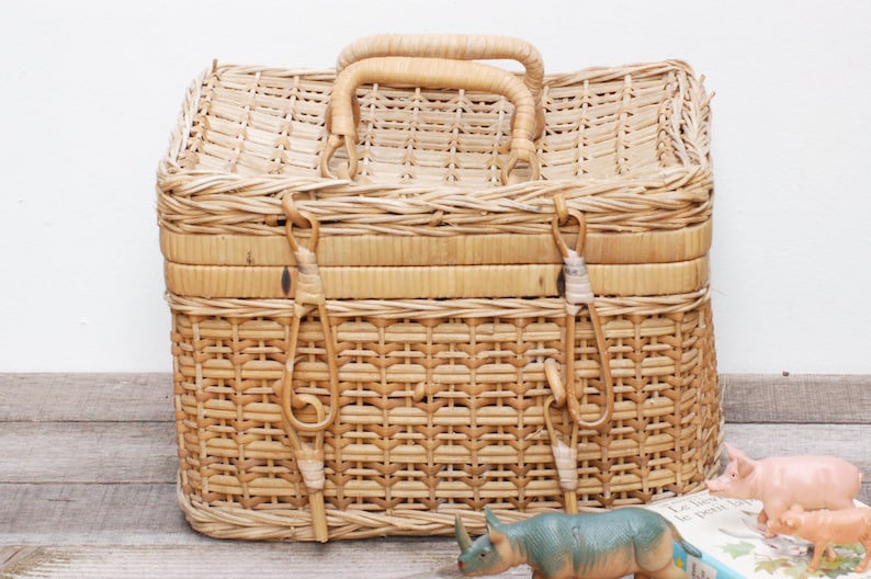 storage basket for children French vintage small rattan basket for children in french vintage style,french vintage mini picnic basket