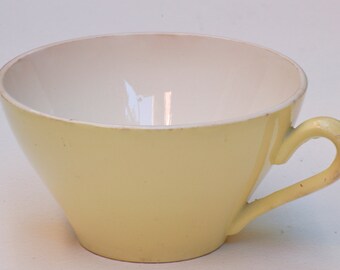 Tasse à café Digoin jaune French vintage cafe au lait bowl ,bol cafe au lait, shabby chic, brocante française