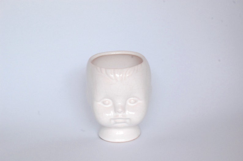 Cache Pot Tete De Bebe En Ceramique Pot De Fleur Etsy