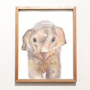 Baby Elephant Watercolor Painting/Instant Download/Kid's Room Art/Nursery Art/Digital File/Poster Print/Commercial Use/ image 1