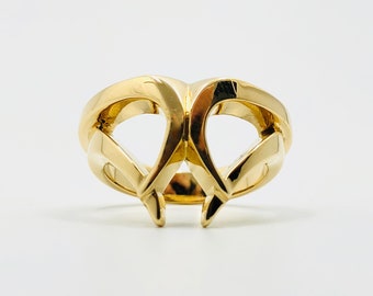 Ring mask cut in yellow gold 750/1000