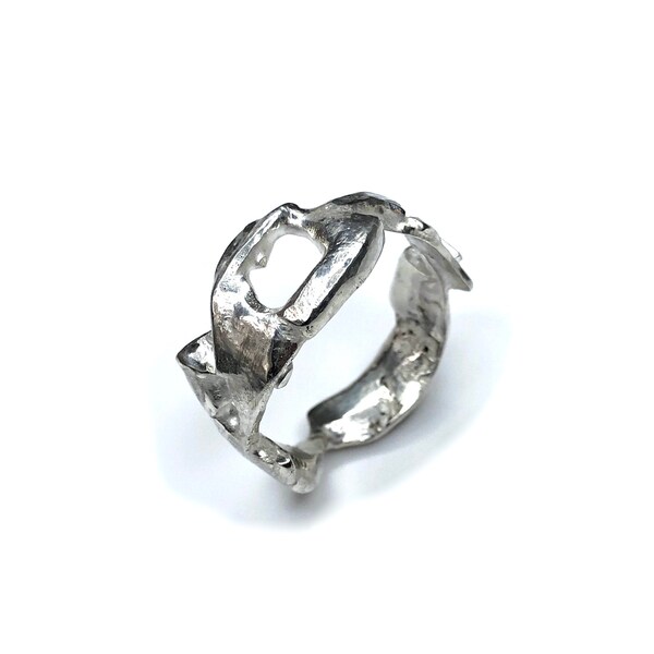 Bague " zéro déchet" en argent.