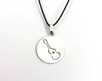 Médaille guitare en argent 925