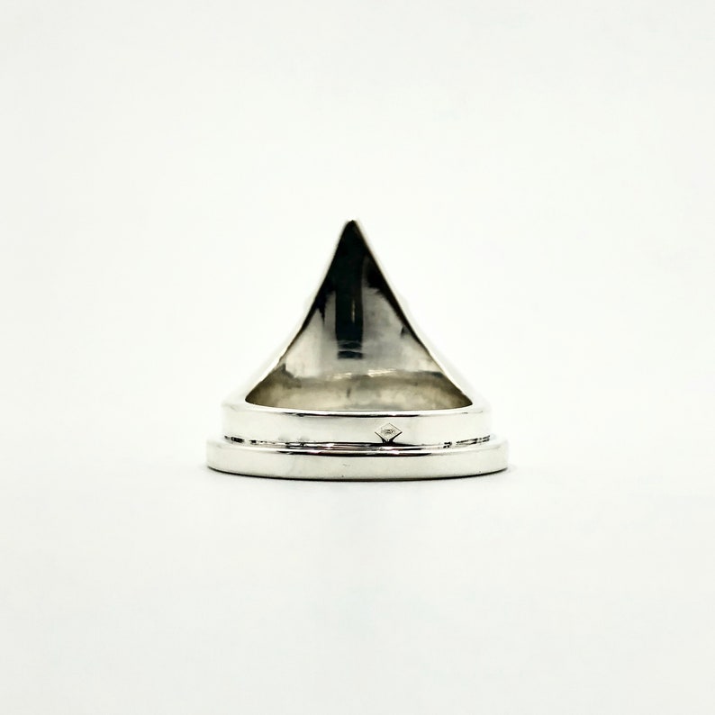 Ring mask in solid silver contour of fuchsia enamel enamel image 6