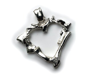 Heart pendant zero waste silver.
