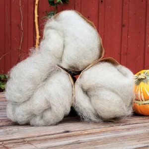 Swedish wool washed and carded light mix for felting or spinning