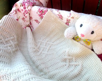 Sweet Dreams Baby Blanket make-your-own kit, 100% lambswool yarn and pattern