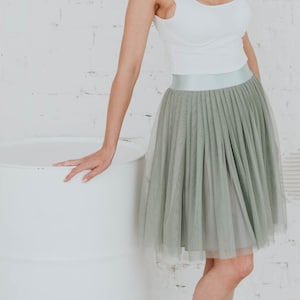 Sage tulle skirt for woman - choose your color and length