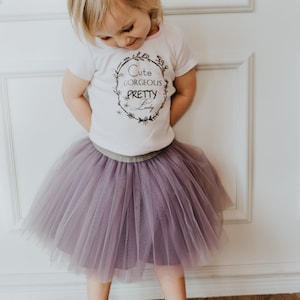 Falda de tul bebé lavanda, falda tutú niña pequeña, falda florista, moda niña imagen 1