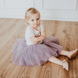 Falda de tul bebé lavanda, falda tutú niña pequeña, falda florista, moda niña imagen 2