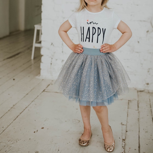 Girl tulle skirt with stars, little princess outfit