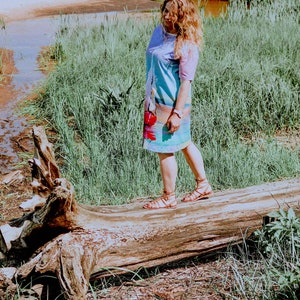 woman jersey dress with boat yacht print image 3