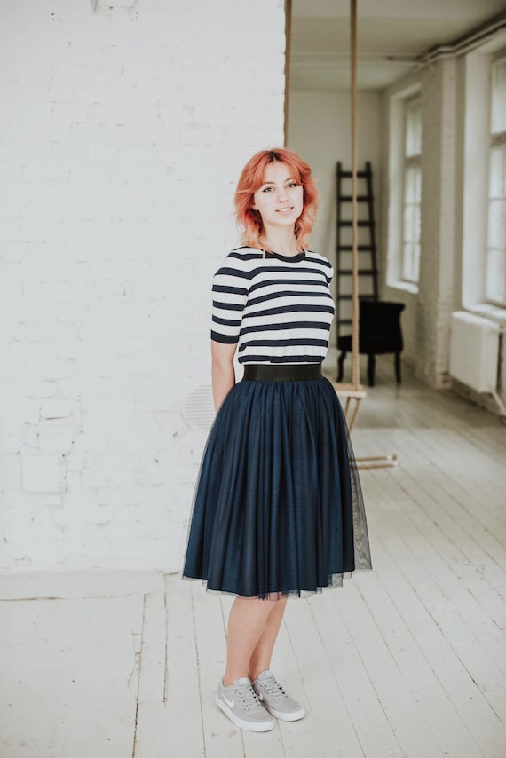 Navy Tulle Skirt for Woman Choose Your Color and Length -  Finland