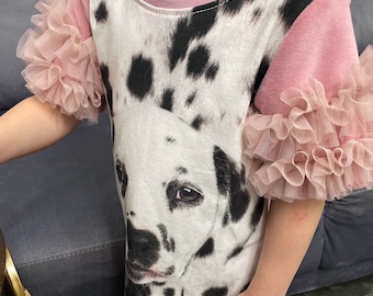 Velvet dalmatian girl dress