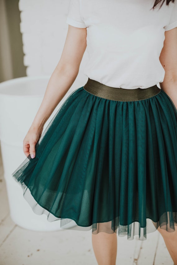 Falda tul verde mujer shop