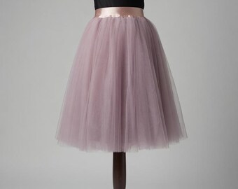Tea Length Tulle Skirt With Satin Lining - Etsy