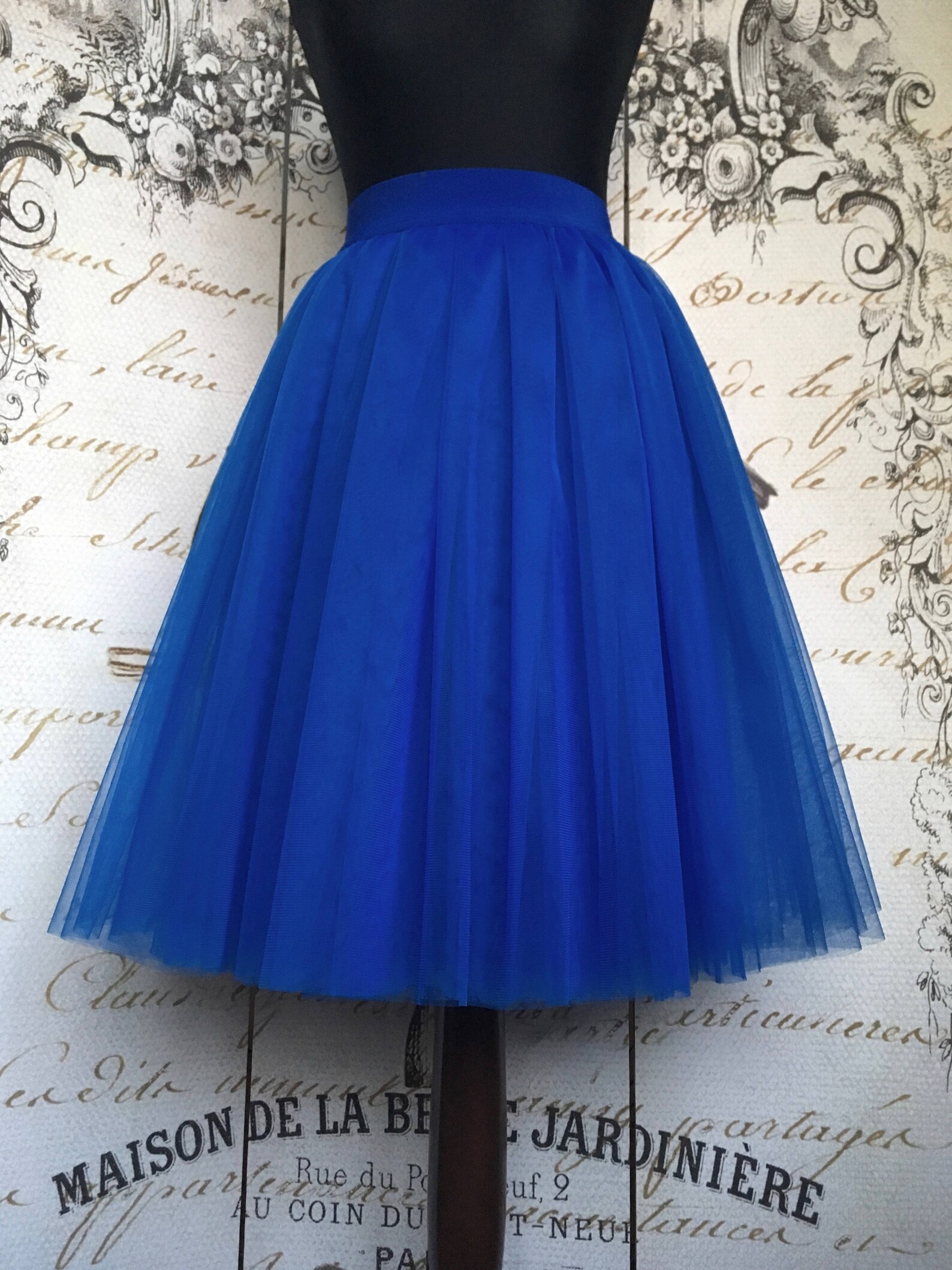Cobalt Blue Tulle Skirt Royal Blue Tulle Skirt for Women Tulle Etsy