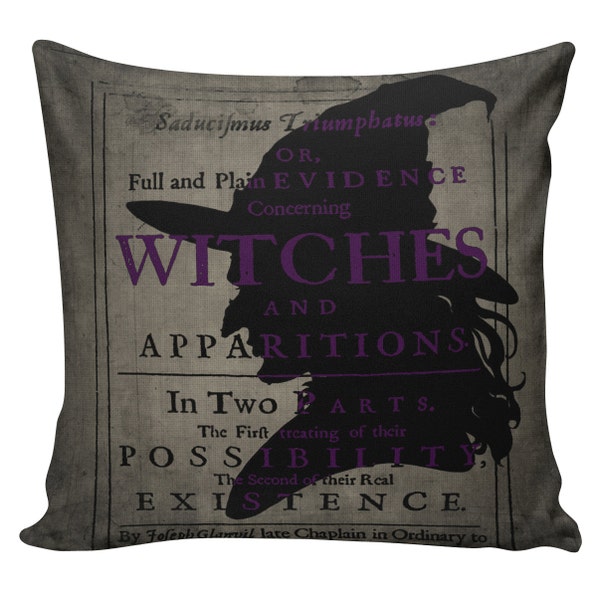 Cushion Covers, Pillow Covers, Throw Pillows, Halloween Pillows, Witch Pillows, Burlap Pillows, Cotton Pillows, Sofa Pillows, #FHA0067