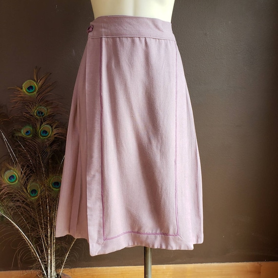 Vintage Women's 1950s Pleated Wrap Skirt