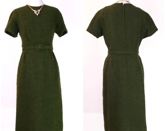 Vintage 1960s Dress Green Retro Dress Mad Men Style Womens Etsy