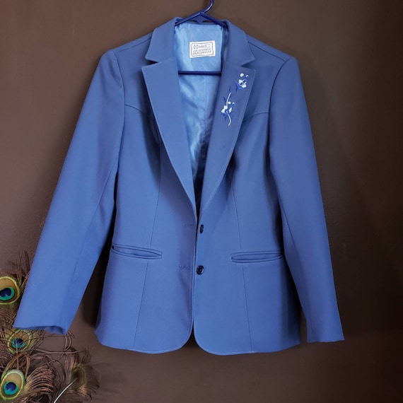 Vintage Women's Blue Suit Jacket from H Bar C Cali