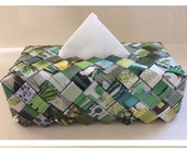 Tissue Box Holder, Tissue Box Cover, Housewarming gift, Upcycled Newspaper, Home decoration, Home gift, Napkin box, Kleenex box, Woven Box